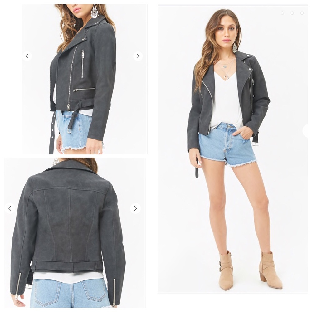 Forever 21 Charcoal Gray Moto Jacket
